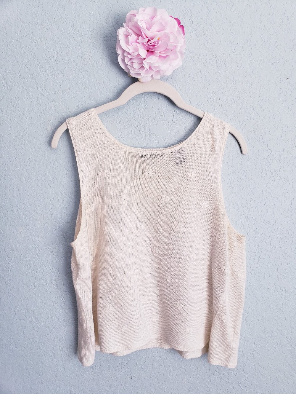 Y2K The Limited Knit Floral Embroidered Tank Top
